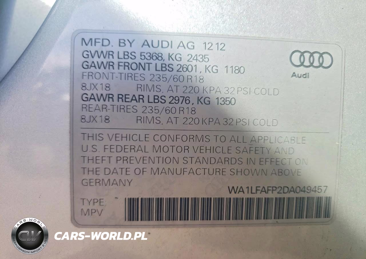 2013 Audi Q5 Premium Plus VIN:WA1LFAFP2DA049457 - 13