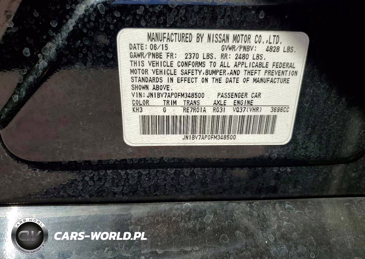 2015 Infiniti Q50 Base VIN:JN1BV7AP0FM348500 - 12