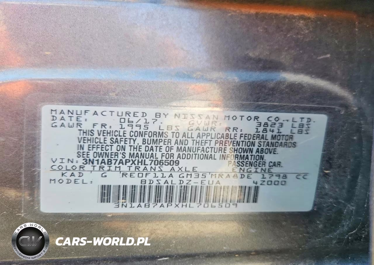 2017 Nissan Sentra Sv VIN:3N1AB7APXHL706509 - 12
