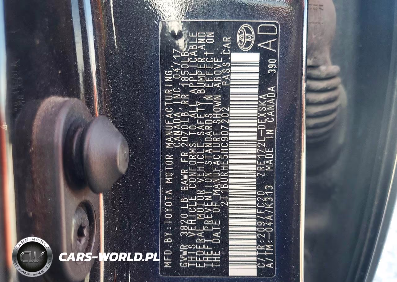 2017 Toyota Corolla Se VIN:2T1BURHE5HC907202 - 12