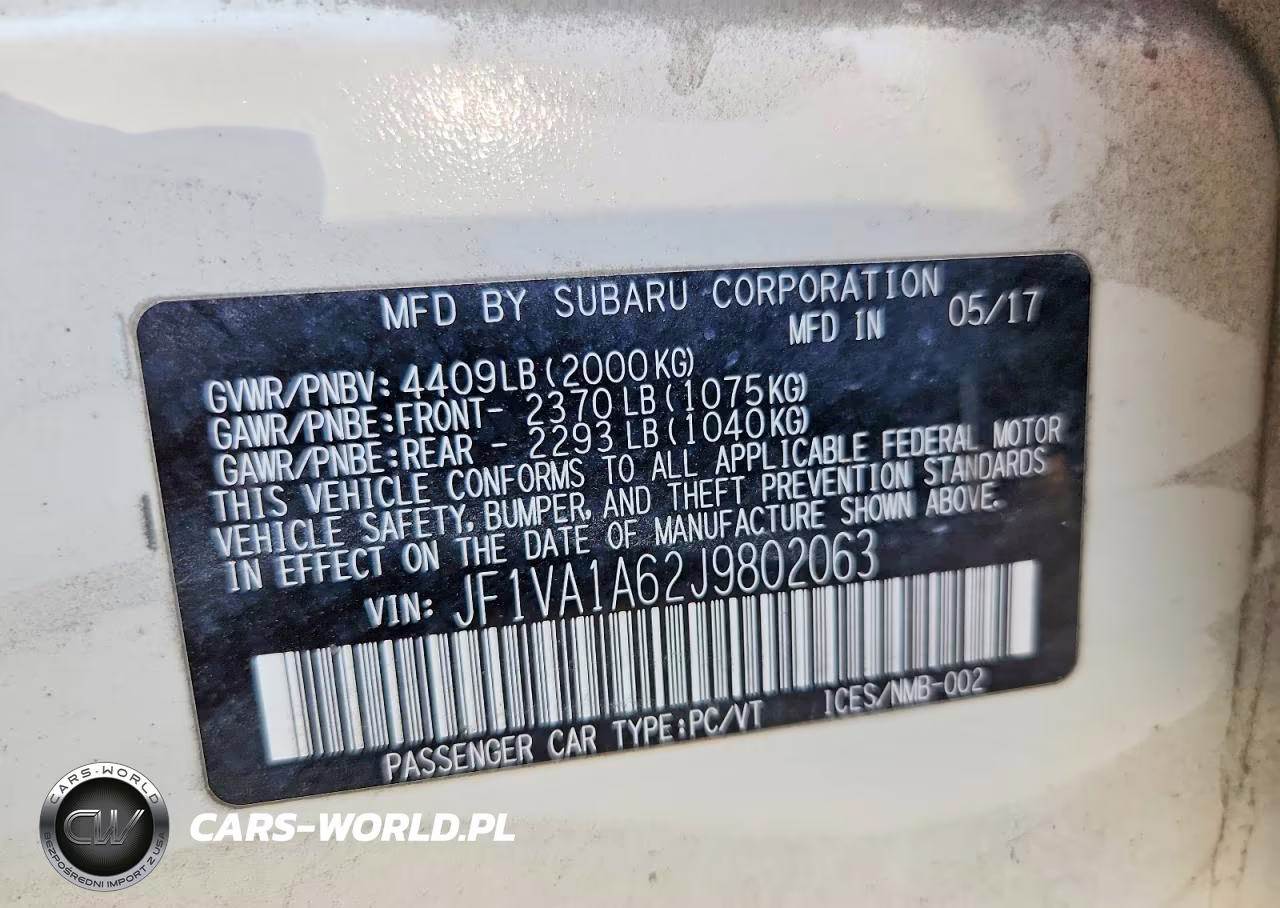 2018 Subaru Wrx VIN:JF1VA1A62J9802063 - 13