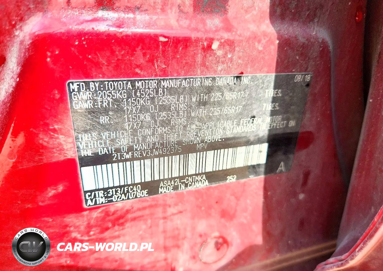 2018 Toyota Rav4 Xle VIN:2T3WFREV3JW492375 - 13