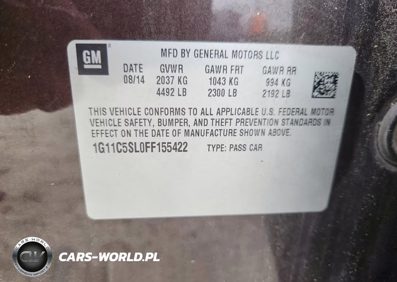 2015 Chevrolet Malibu 1Lt VIN:1G11C5SL0FF155422 - 12