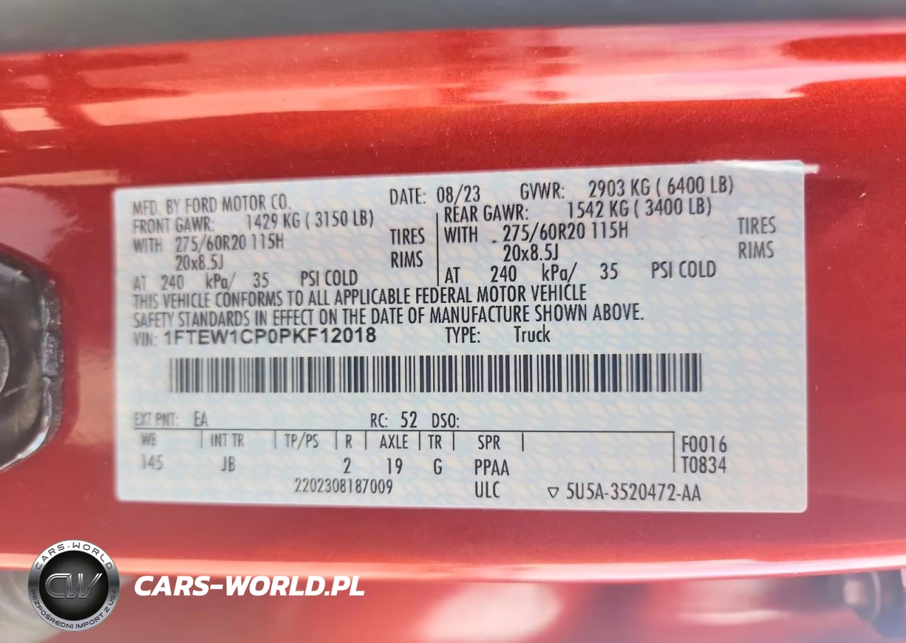 2023 Ford F150 Supercrew VIN:1FTEW1CP0PKF12018 - 12
