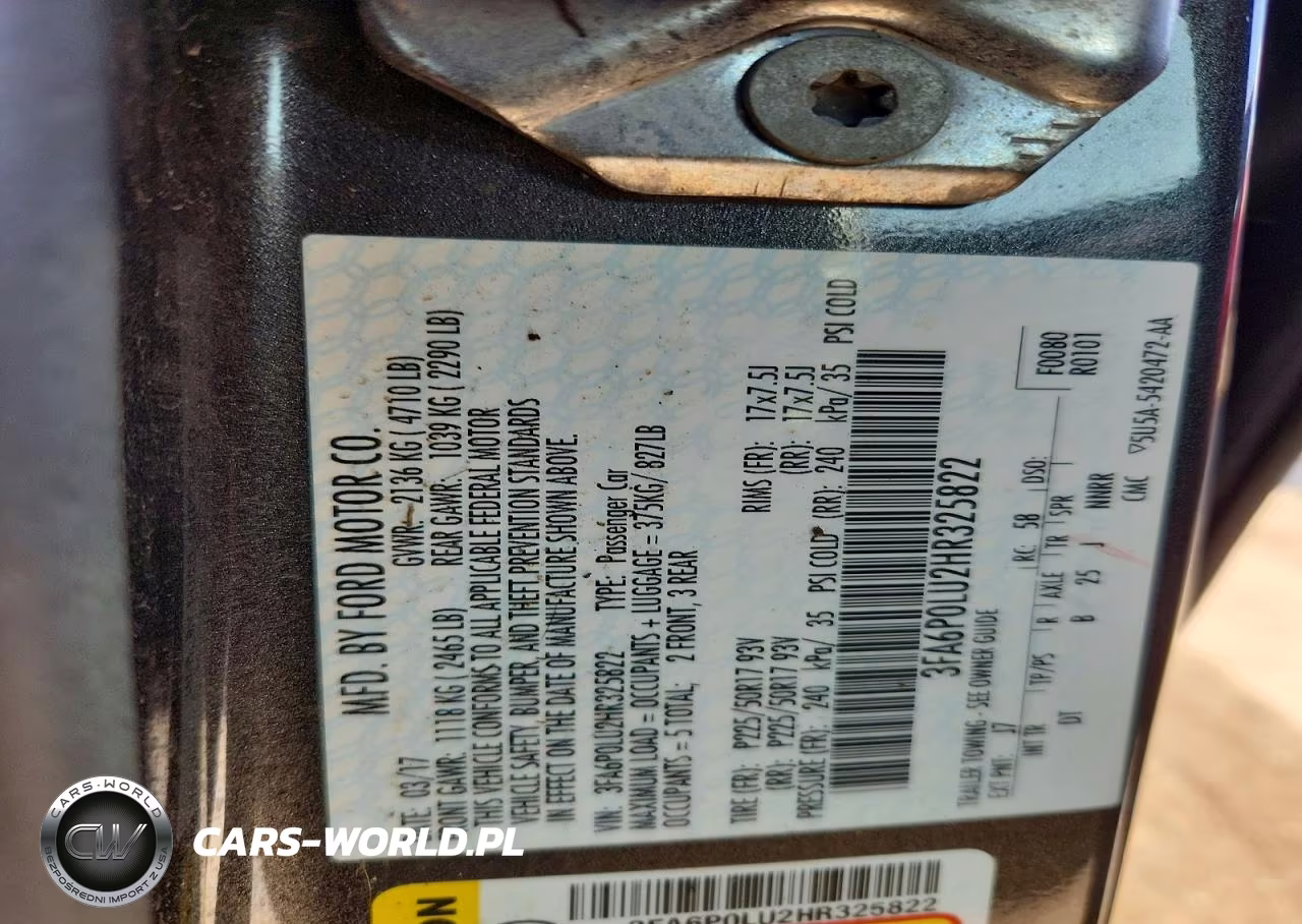 2017 Ford Fusion Se Hybrid VIN:3FA6P0LU2HR325822 - 13