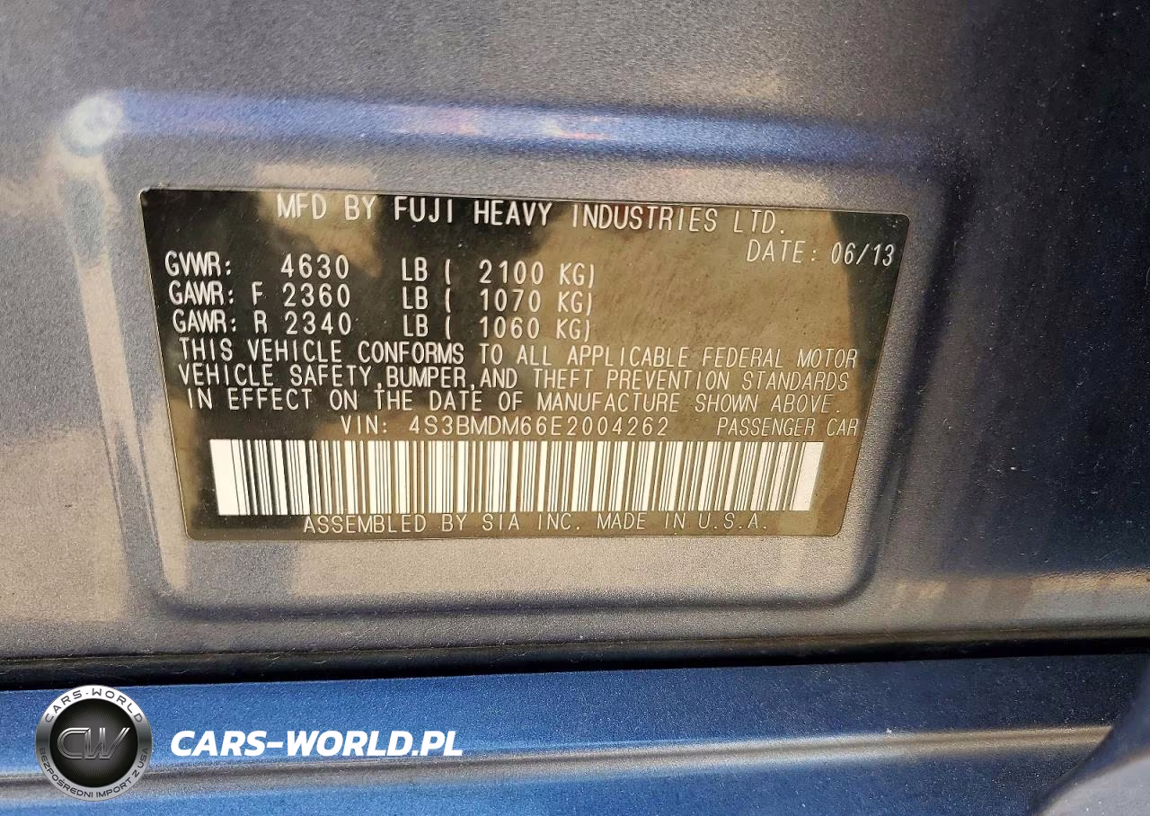 2014 Subaru Legacy 3.6R Limited VIN:4S3BMDM66E2004262 - 12