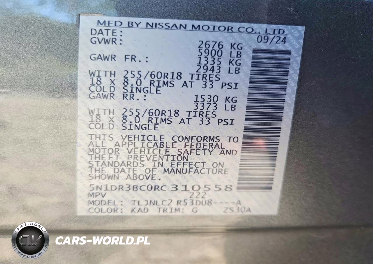2024 Nissan Pathfinder Sv VIN:5N1DR3BC0RC310558 - 13