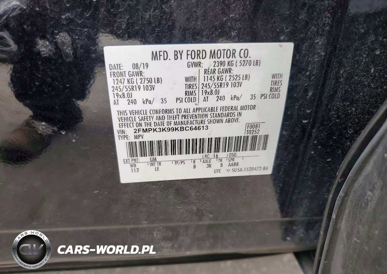2019 Ford Edge Titanium VIN:2FMPK3K99KBC64613 - 13