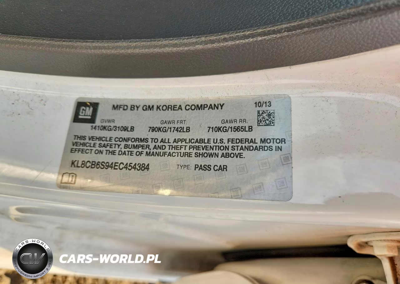 2014 Chevrolet Spark Ls VIN:KL8CB6S94EC454384 - 12