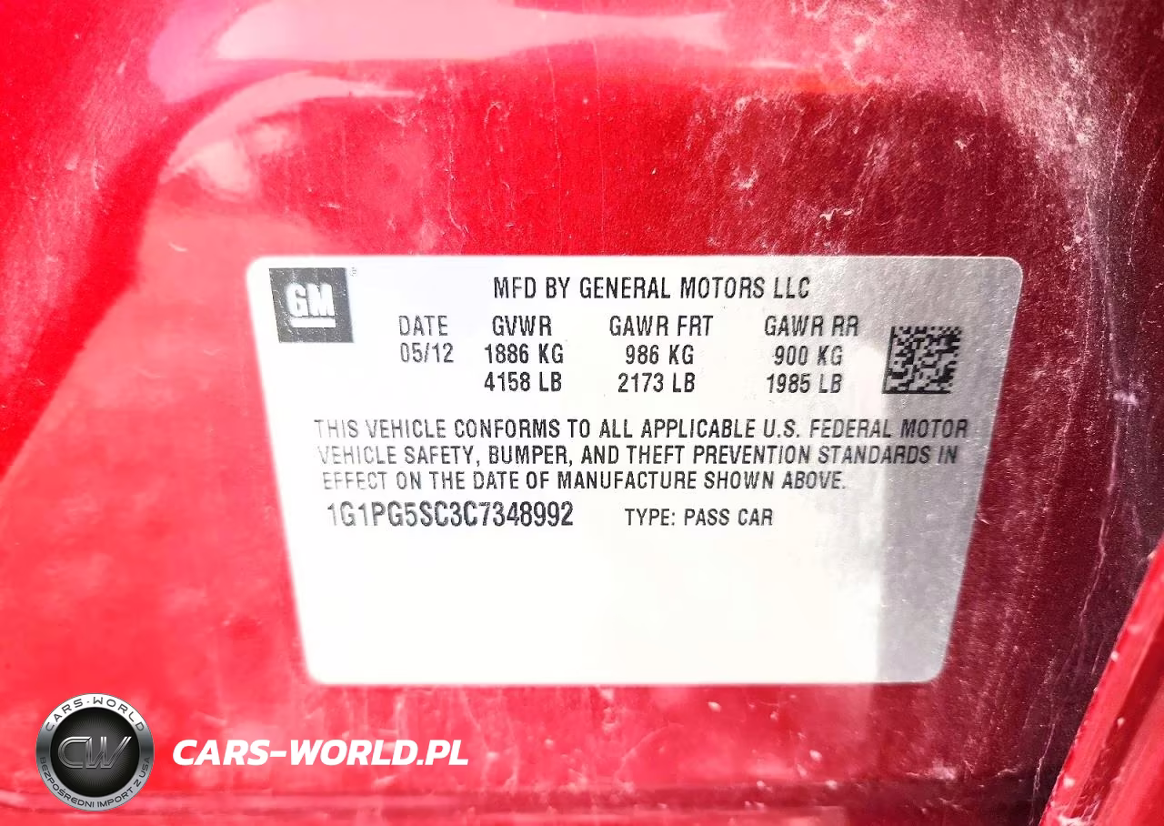 2012 Chevrolet Cruze Lt VIN:1G1PG5SC3C7348992 - 12