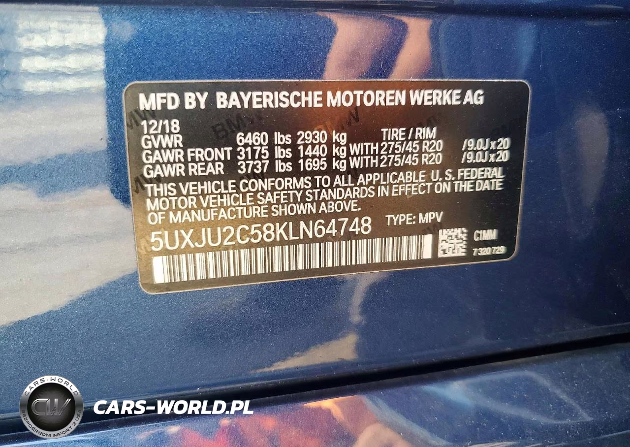 2019 BMW X5 xDrive50I VIN:5UXJU2C58KLN64748 - 13