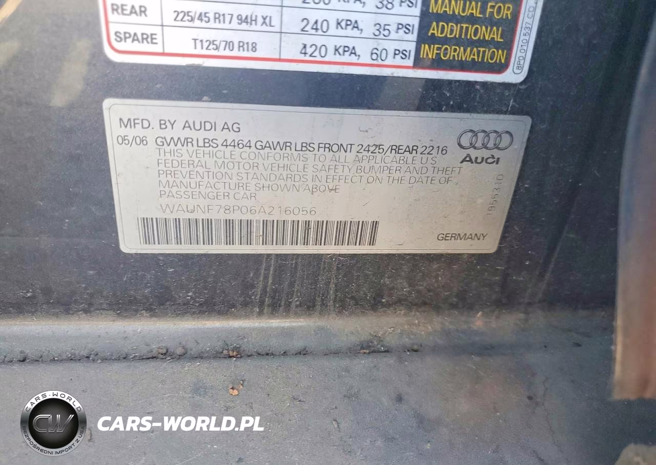2006 Audi A3 2.0 Premium VIN:WAUNF78P06A216056 - 12