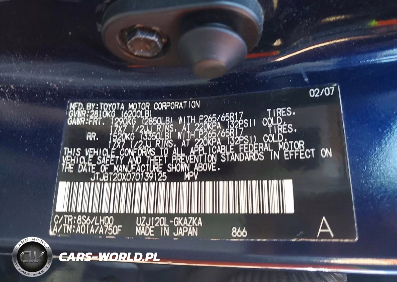 2007 Lexus Gx 470 VIN:JTJBT20X070139125 - 13
