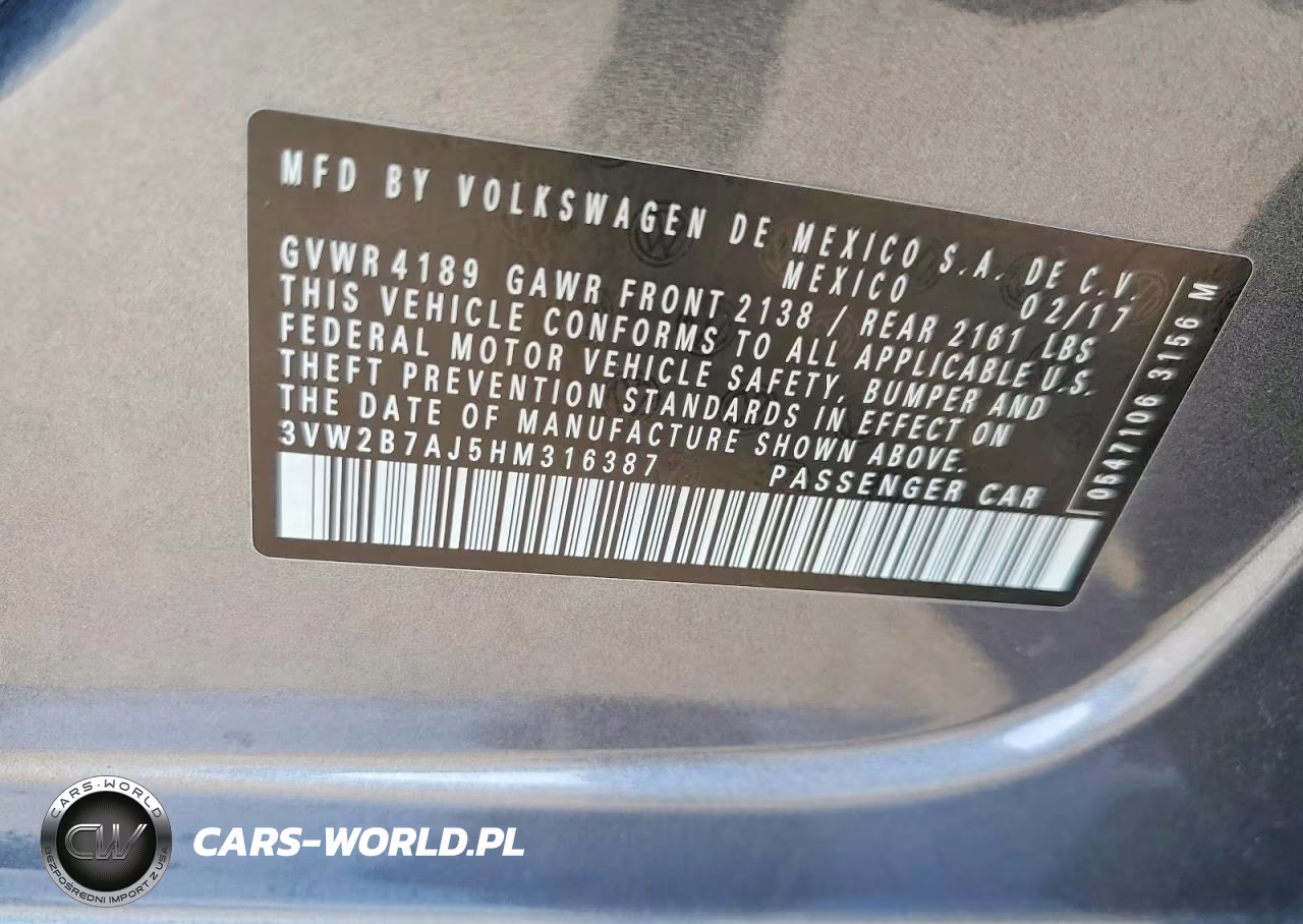 2017 Volkswagen Jetta S VIN:3VW2B7AJ5HM316387 - 13