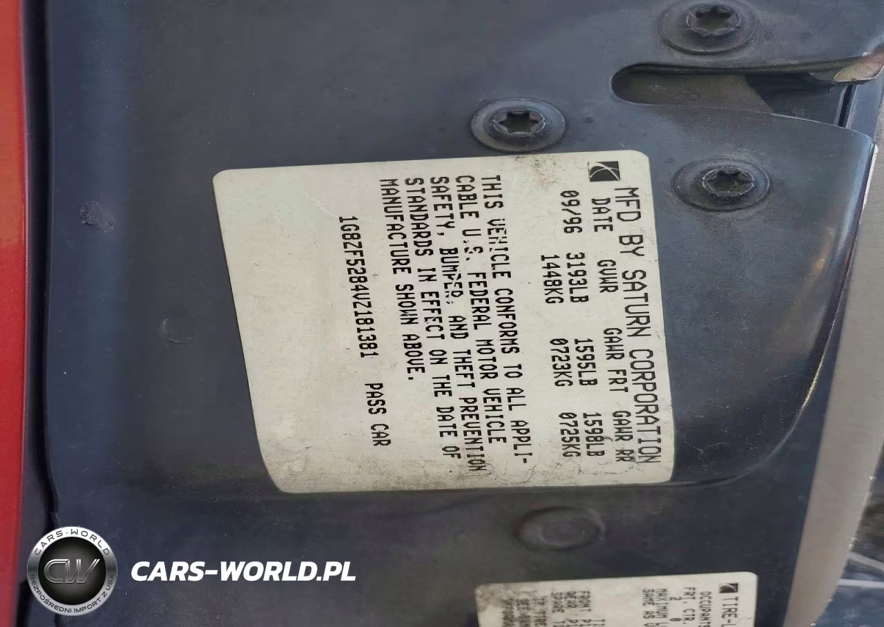 1997 Saturn Sl VIN:1G8ZF5284VZ181381 - 12