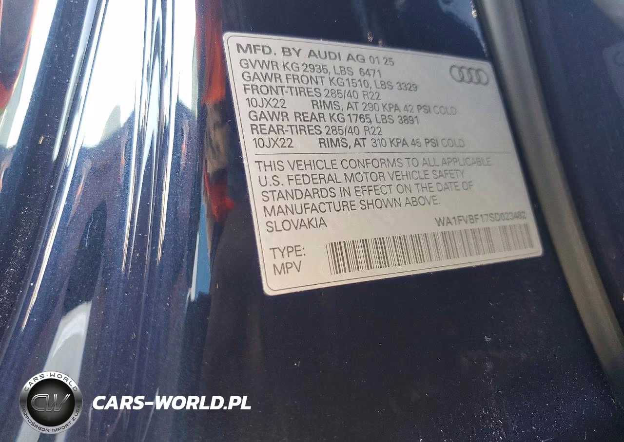 2025 Audi Q8 Prestige S-Line VIN:WA1FVBF17SD023482 - 13
