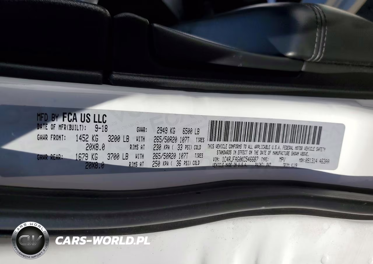2019 Jeep Grand Cherokee Laredo VIN:1C4RJFAG0KC546687 - 13