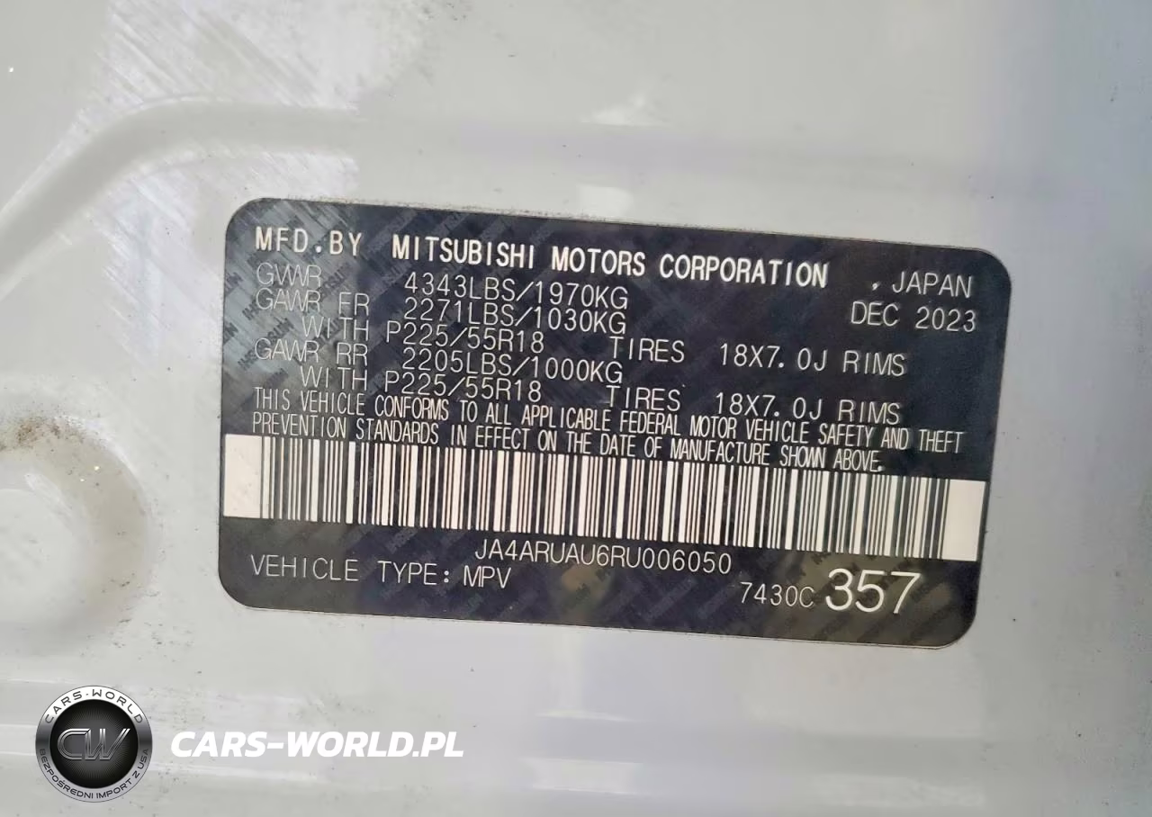 2024 Mitsubishi Outlander Sport S-Se VIN:JA4ARUAU6RU006050 - 13