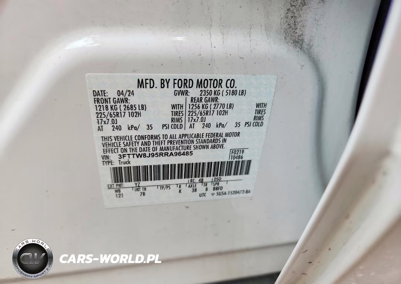 2024 Ford Maverick Xlt VIN:3FTTW8J95RRA96485 - 12