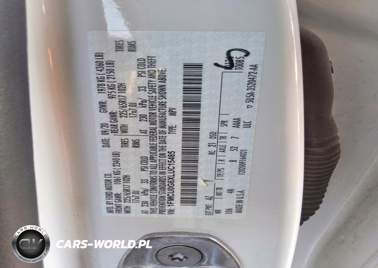 2020 Ford Escape Se VIN:1FMCU0G6XLUC15485 - 13