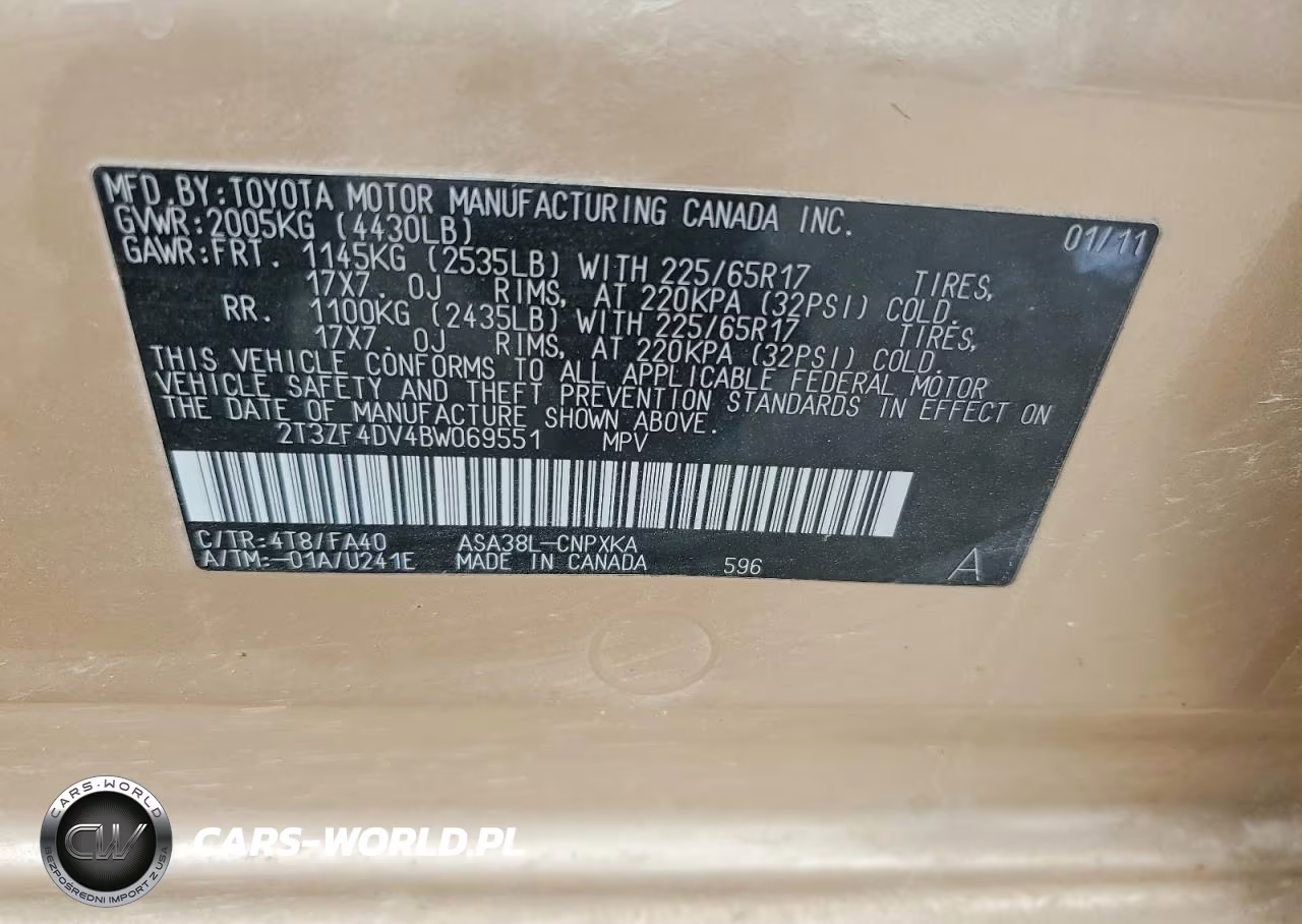 2011 Toyota Rav4 Base VIN:2T3ZF4DV4BW069551 - 13