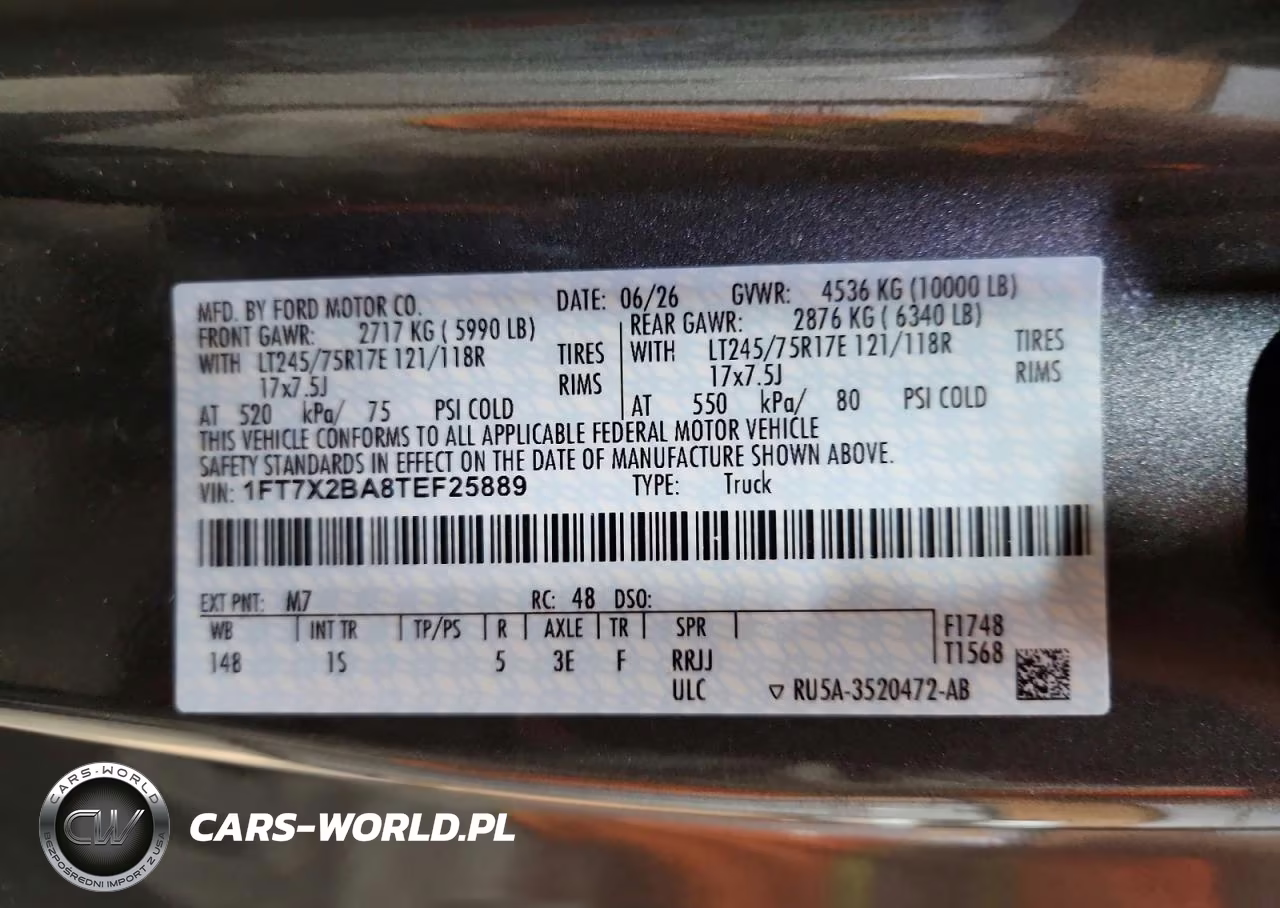 2026 Ford F250 VIN:1FT7X2BA8TEF25889 - 12