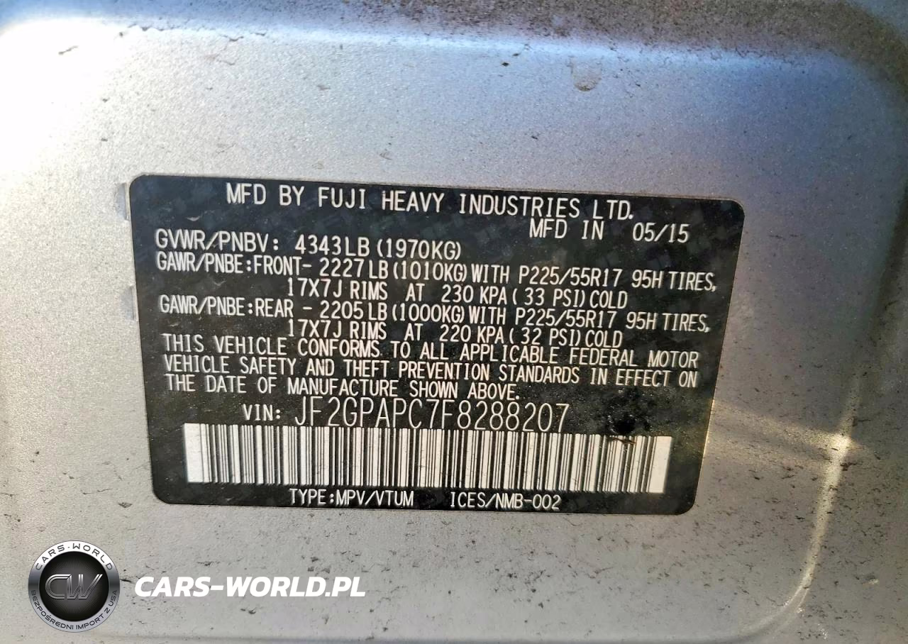 2015 Subaru Xv Crosstrek 2.0 Limited VIN:JF2GPAPC7F8288207 - 12