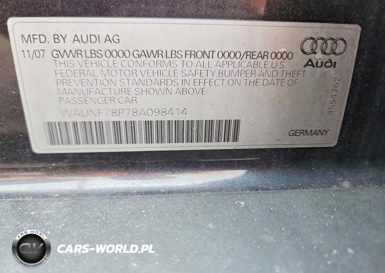 2008 Audi A3 2.0 Premium VIN:WAUNF78P78A098414 - 12