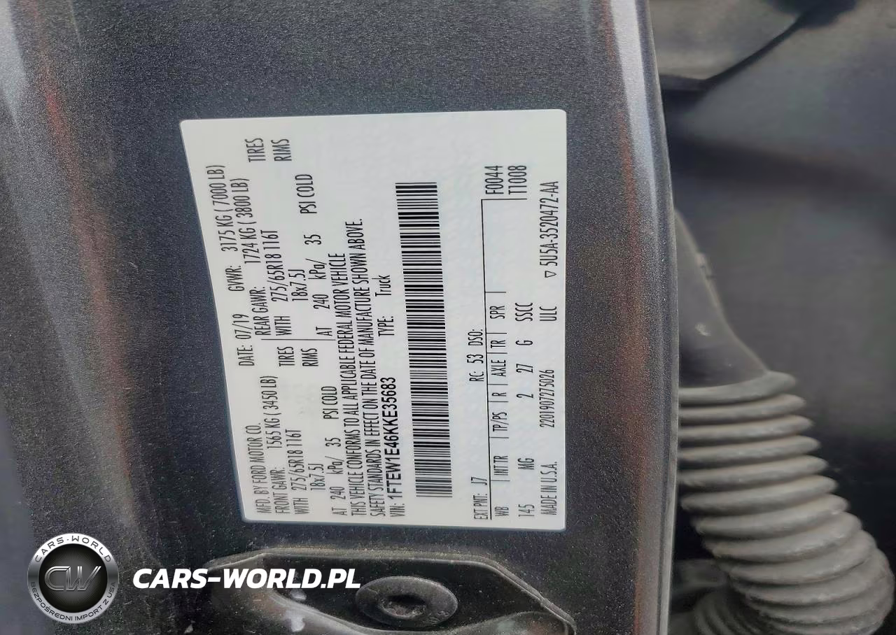 2019 Ford F150 Supercrew VIN:1FTEW1E46KKE35683 - 12