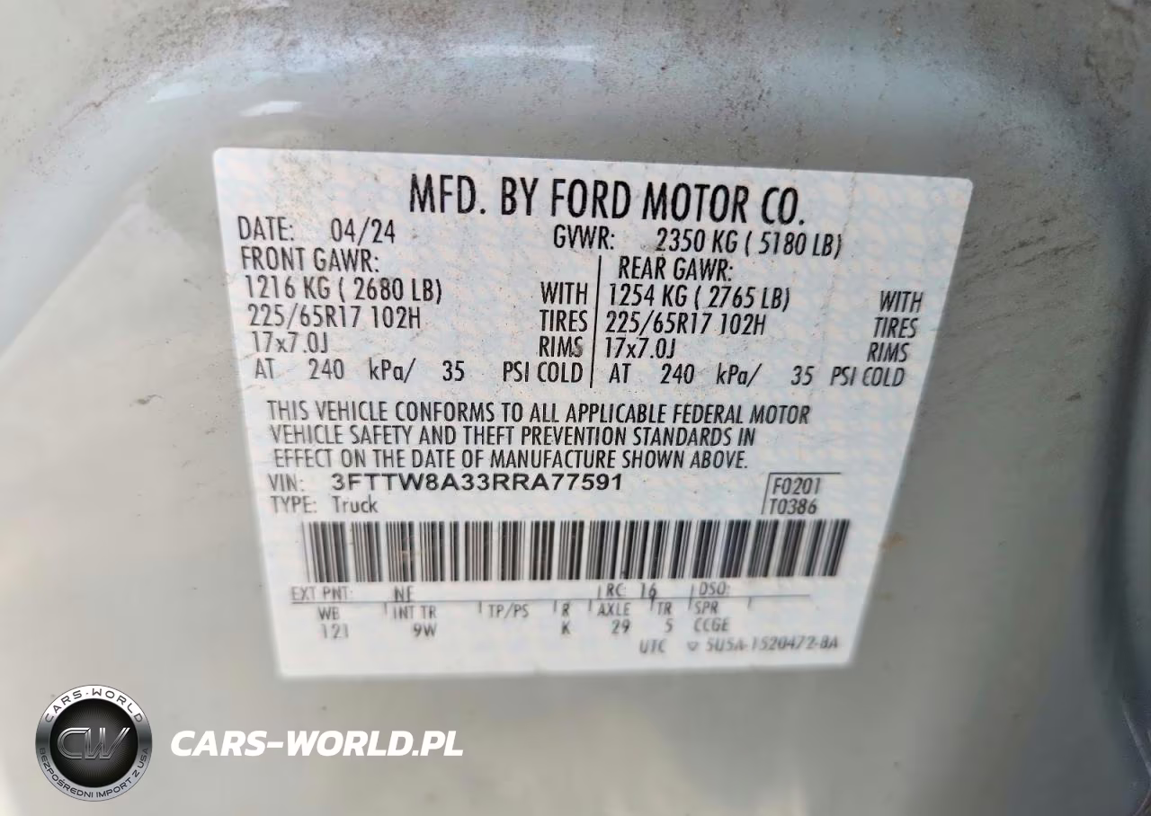 2024 Ford Maverick Xl VIN:3FTTW8A33RRA77591 - 12