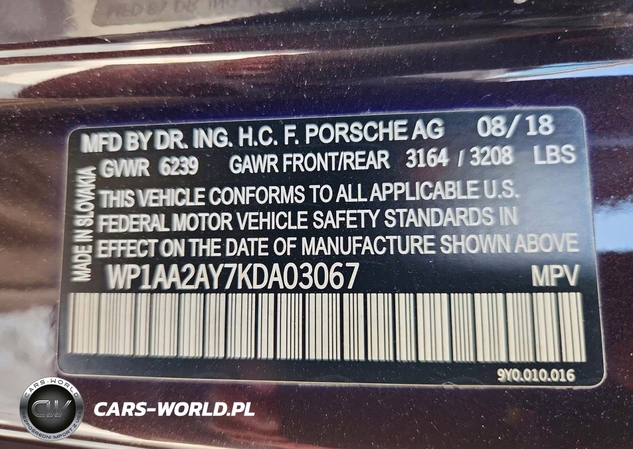 2019 Porsche Cayenne VIN:WP1AA2AY7KDA03067 - 13
