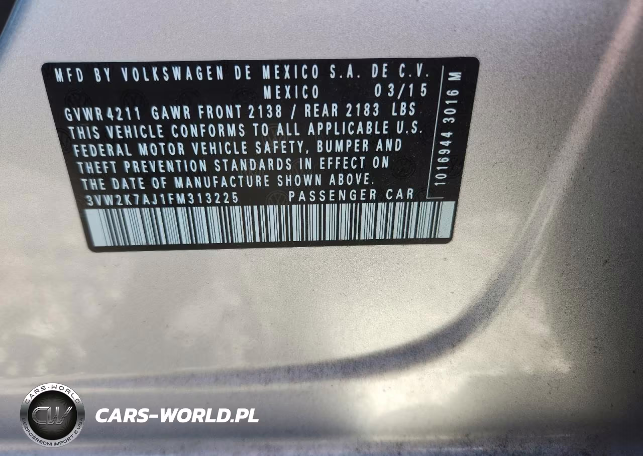 2015 Volkswagen Jetta Base VIN:3VW2K7AJ1FM313225 - 12