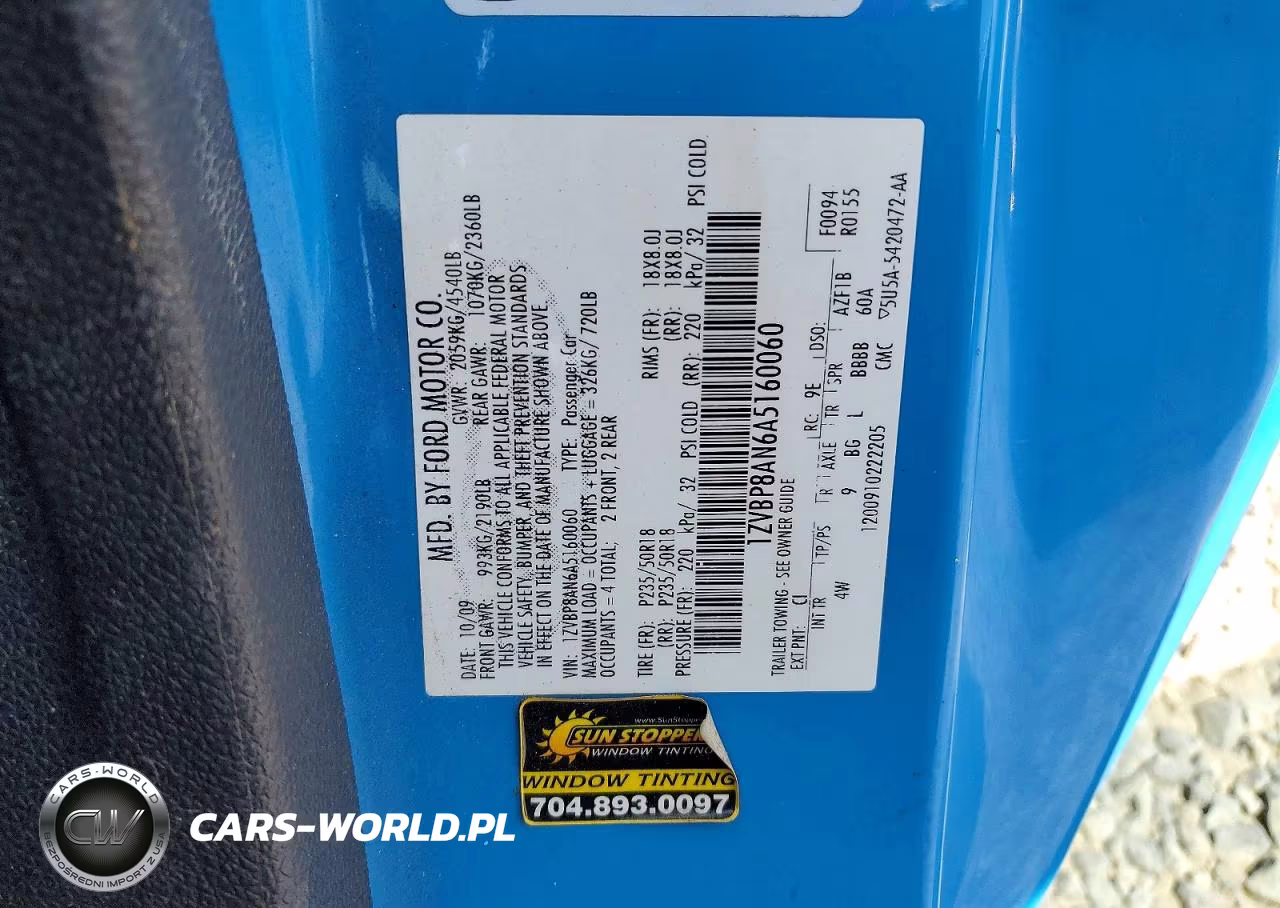 2010 Ford Mustang VIN:1ZVBP8AN6A5160060 - 12