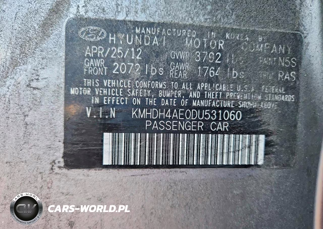 2013 Hyundai Elantra Limited VIN:KMHDH4AE0DU531060 - 13