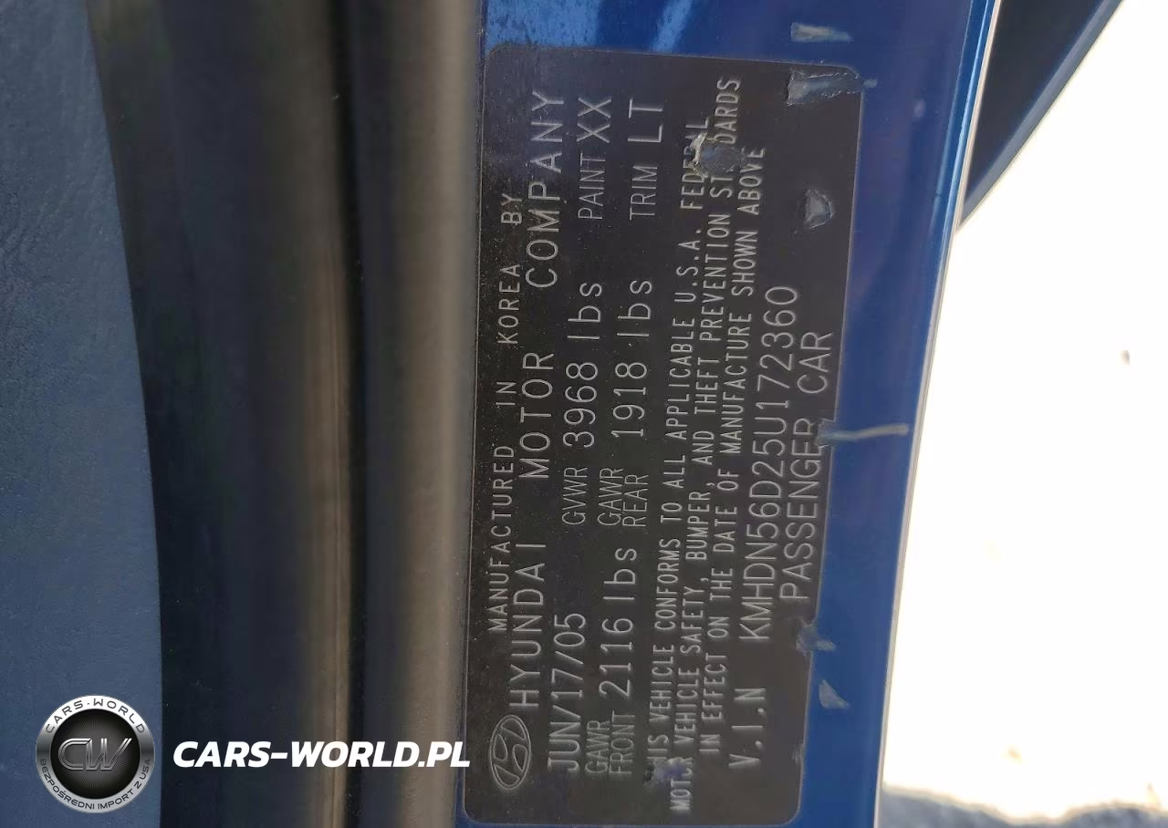2005 Hyundai Elantra Gls VIN:KMHDN56D25U172360 - 12