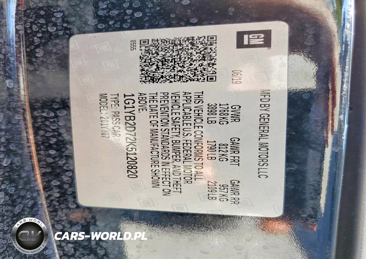 2019 Chevrolet Corvette Stingray 1Lt VIN:1G1YB2D72K5120820 - 12