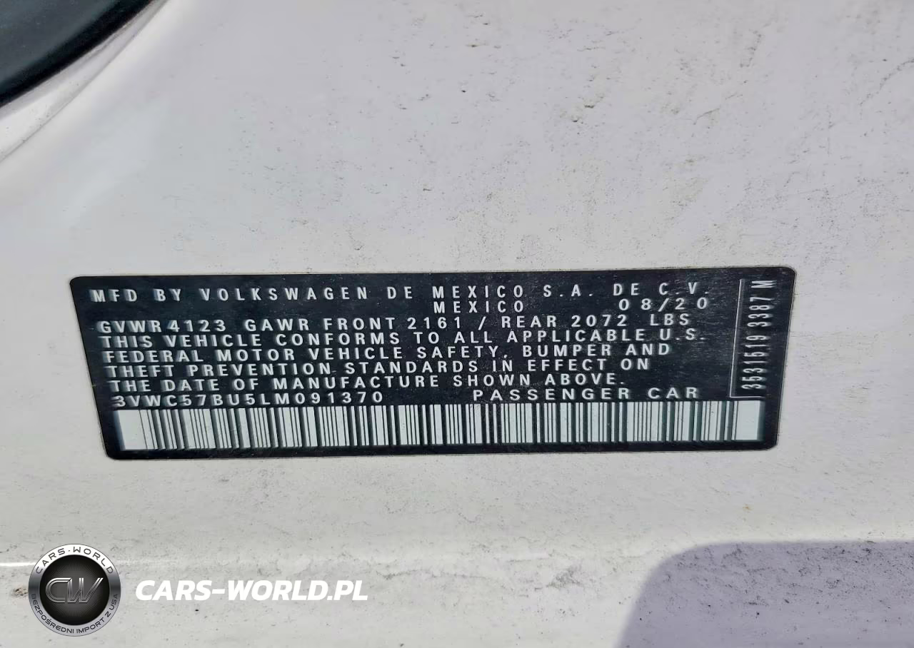 2020 Volkswagen Jetta S VIN:3VWC57BU5LM091370 - 12