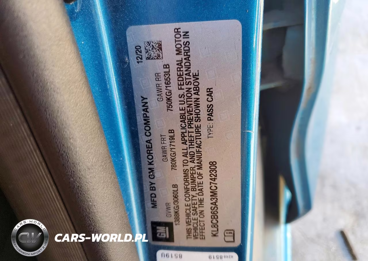 2021 Chevrolet Spark Ls VIN:KL8CB6SA3MC742308 - 12