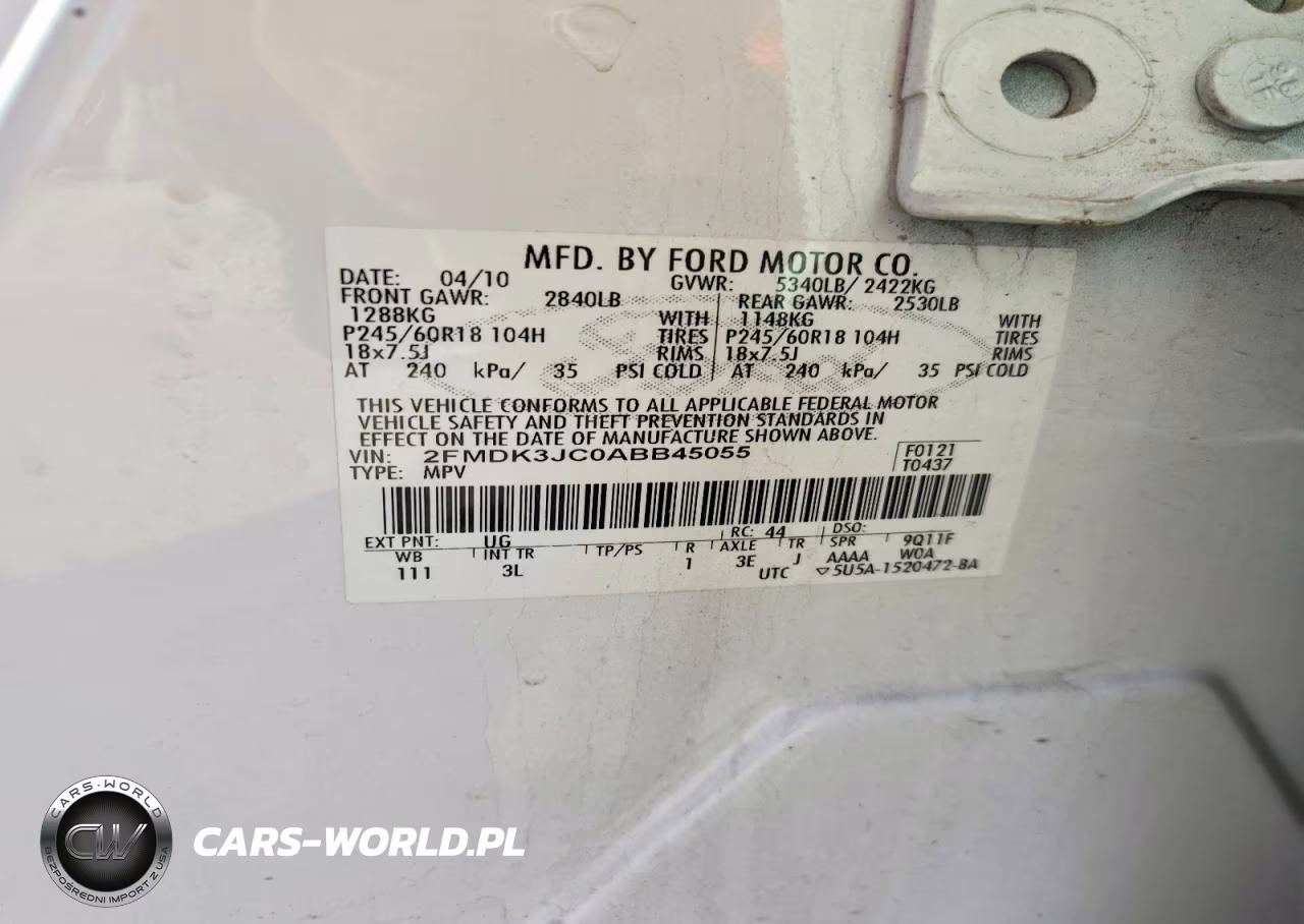2010 Ford Edge Sel VIN:2FMDK3JC0ABB45055 - 12
