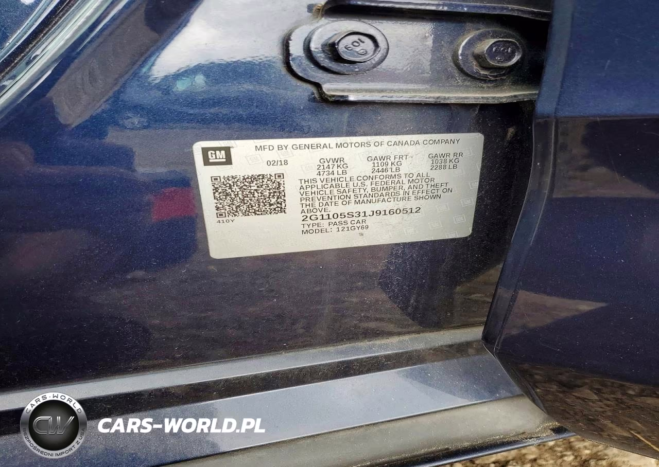 2018 Chevrolet Impala Lt VIN:2G1105S31J9160512 - 12