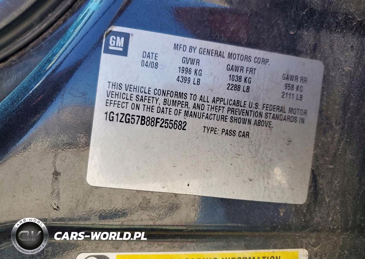 2008 Chevrolet Malibu Ls VIN:1G1ZG57B88F255682 - 12