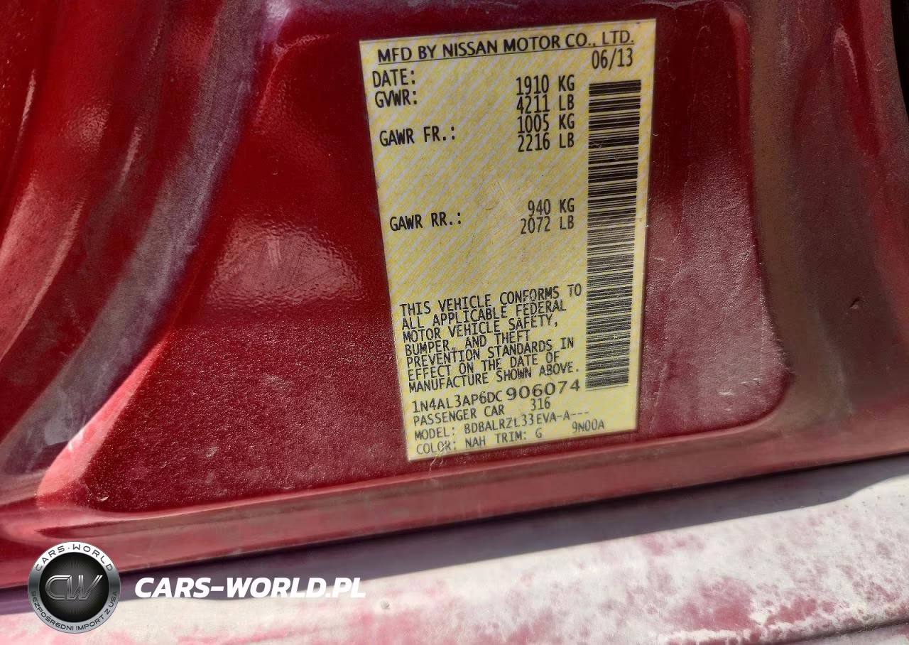 2013 Nissan Altima 2.5 VIN:1N4AL3AP6DC906074 - 12