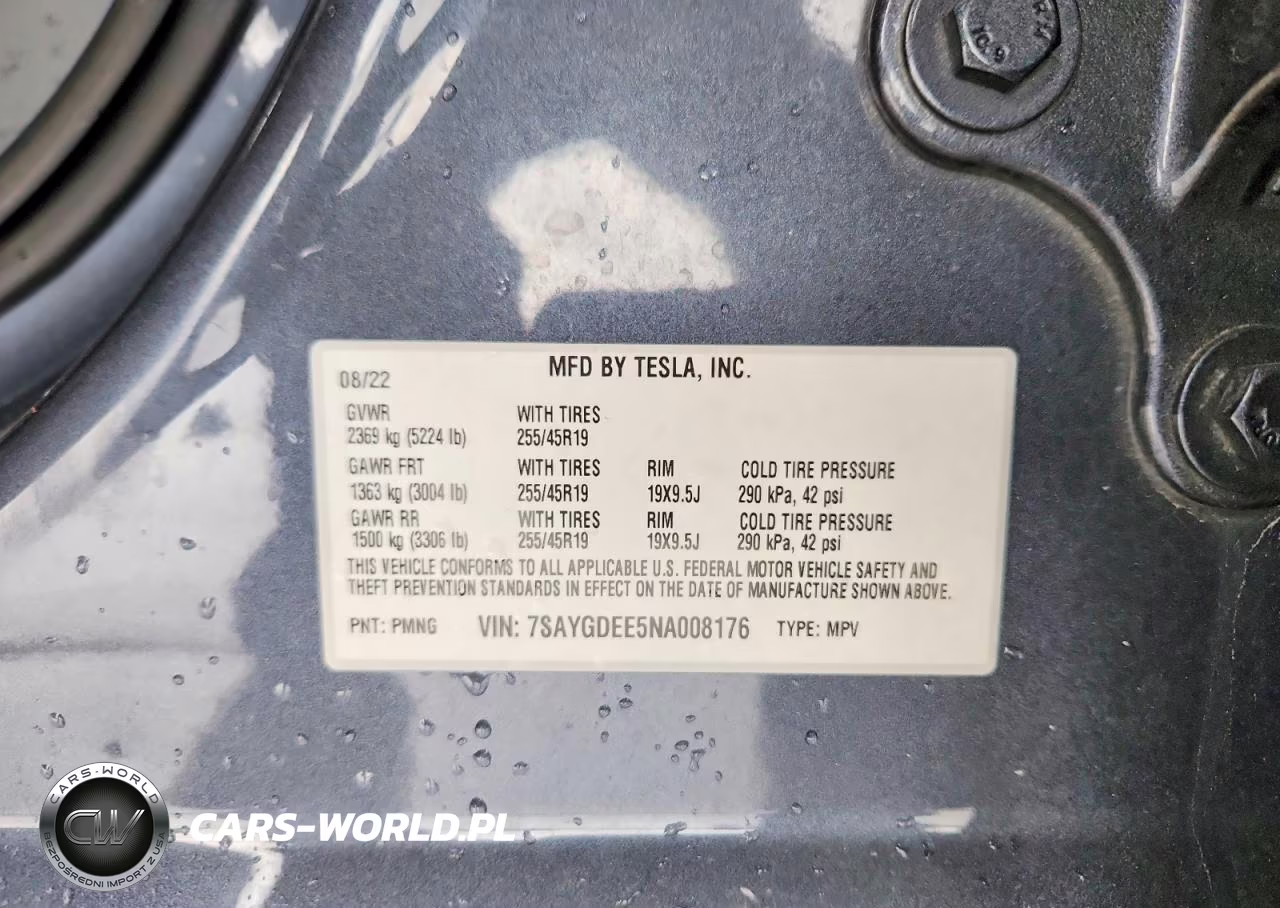 2022 Tesla Model Y VIN:7SAYGDEE5NA008176 - 12