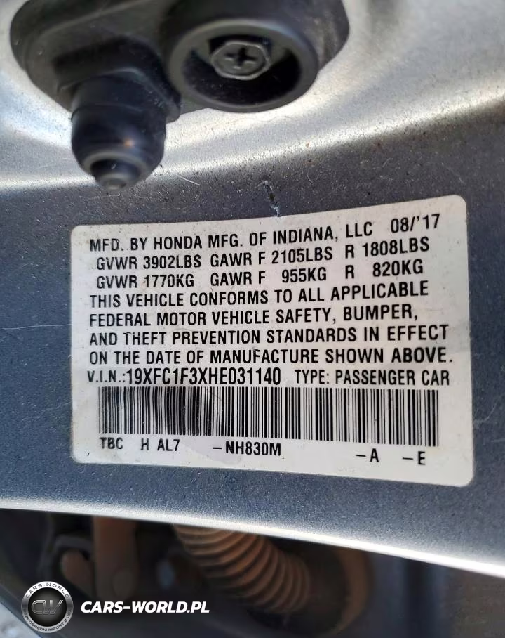 2017 Honda Civic Ex VIN:19XFC1F3XHE031140 - 12