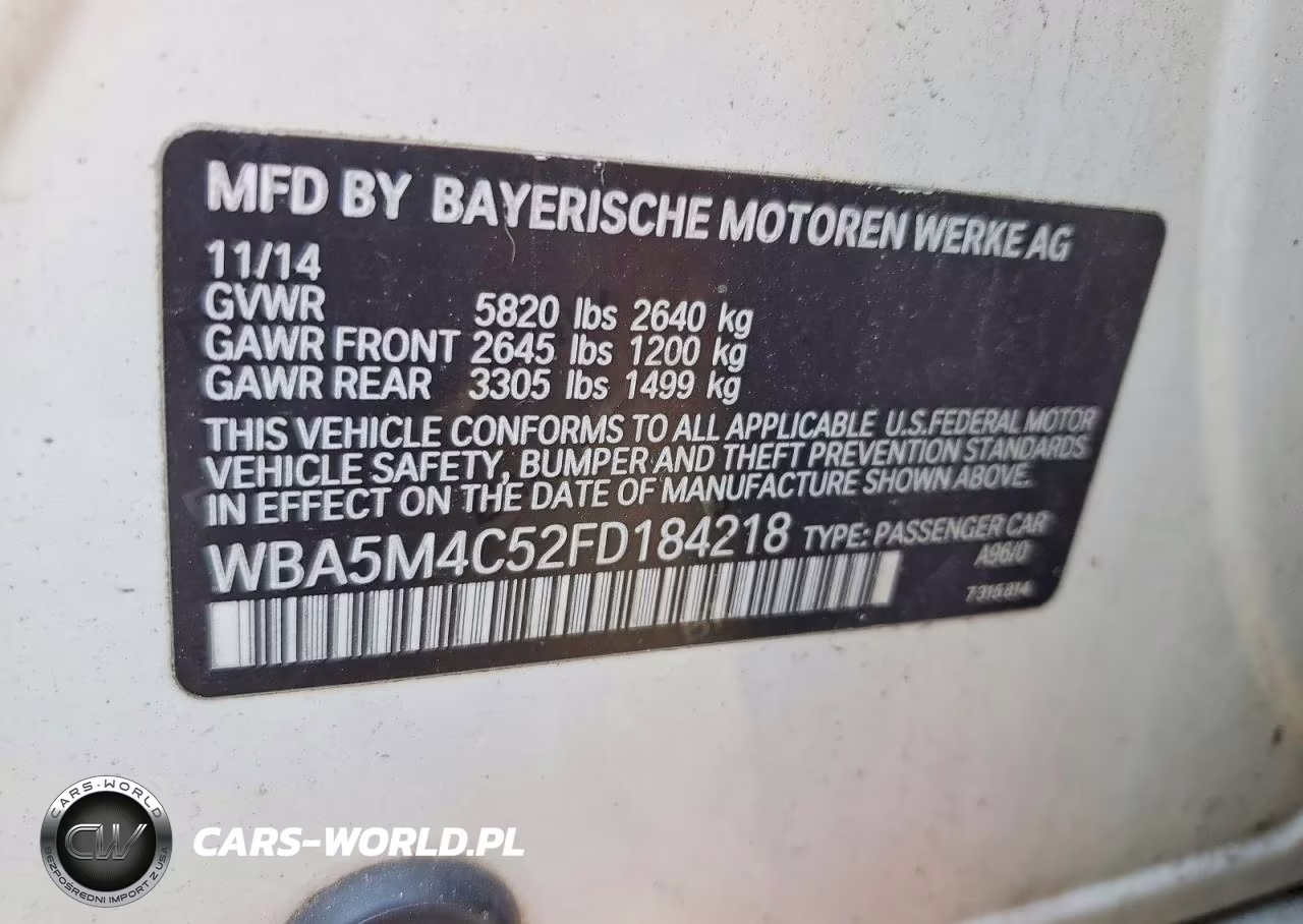 2015 BMW 535 Xigt VIN:WBA5M4C52FD184218 - 12