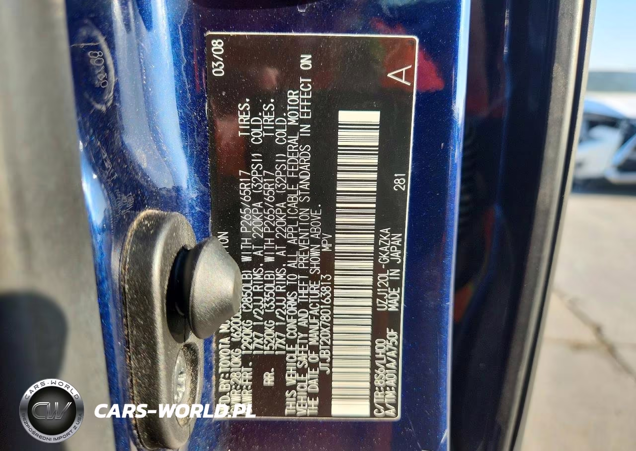 2008 Lexus Gx 470 VIN:JTJBT20X780163813 - 13