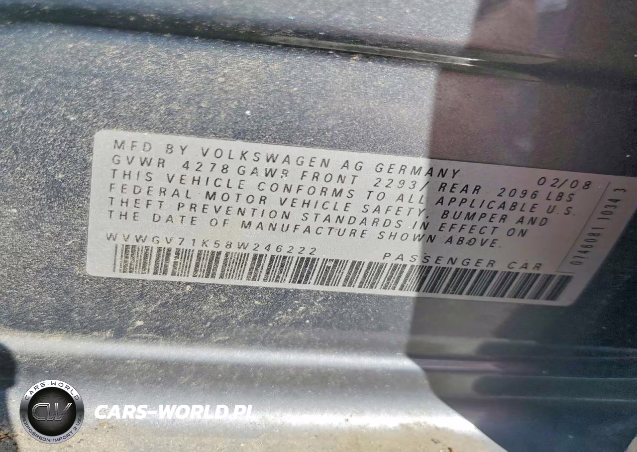 2008 Volkswagen Gti VIN:WVWGV71K58W246222 - 12