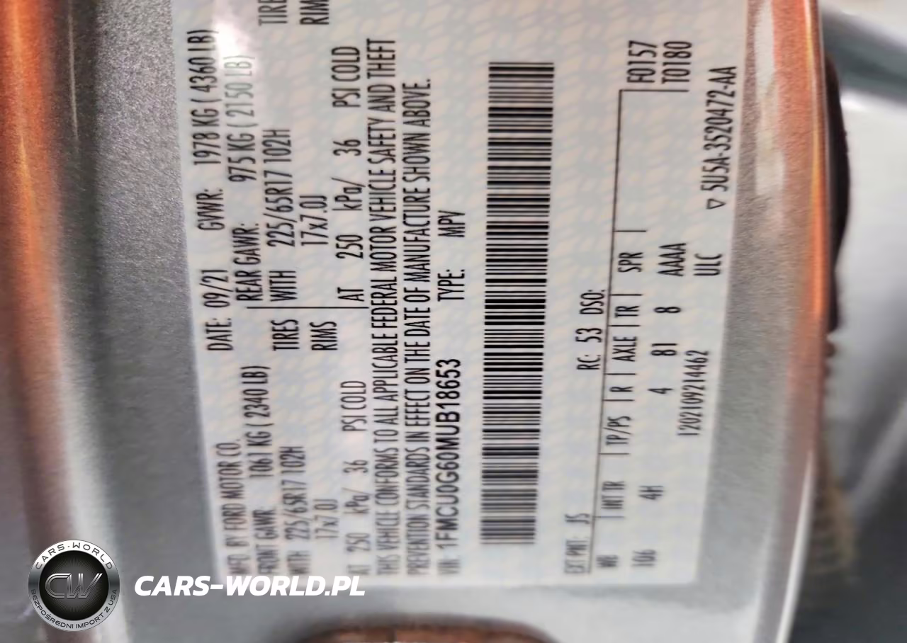 2021 Ford Escape Se VIN:1FMCU0G60MUB18653 - 13