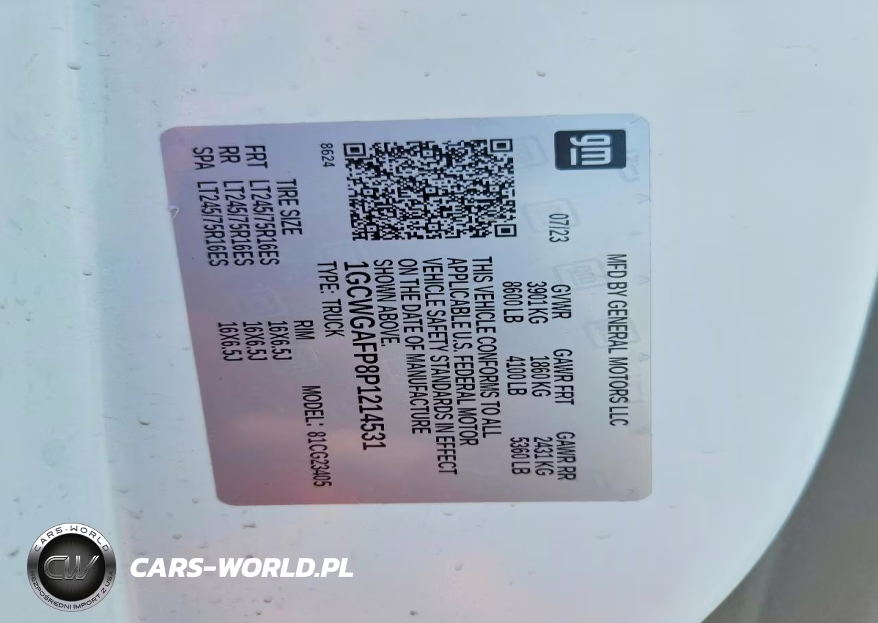 2023 Chevrolet Express G2500 Delivery Van VIN:1GCWGAFP8P1214531 - 14