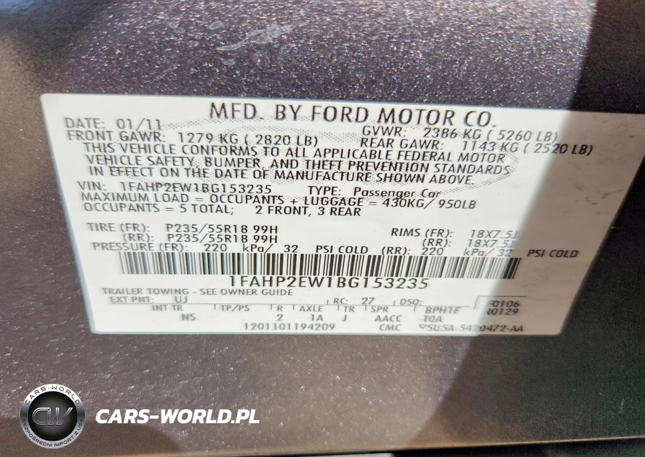 2011 Ford Taurus Sel VIN:1FAHP2EW1BG153235 - 12